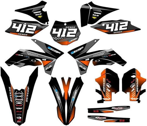 Miniatura 5 de 2011-2012 SX Surge Black Senge Graphics Base Kit Compatible with KTM