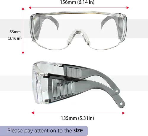 Miniatura 6 de JING LEI Anteojos de seguridad antivaho para usar sobre anteojos, antipolvo, impactos, resistentes a los arañazos, a prueba de salpicaduras, Gris