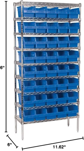 Miniatura 8 de Akro-Mils 30090 ShelfMax - Caja de almacenamiento de plástico, (12 x 6 x 6 pulgadas), azul, (paquete de 10)