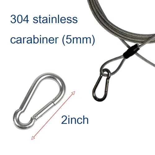 Miniatura 5 de Cable de seguridad trenzado de acero inoxidable trenzado de 0.157 in, 3.3 pies, 5 pies, 6.6 pies, 9.9 pies, bloqueo de equipaje, cable de seguridad