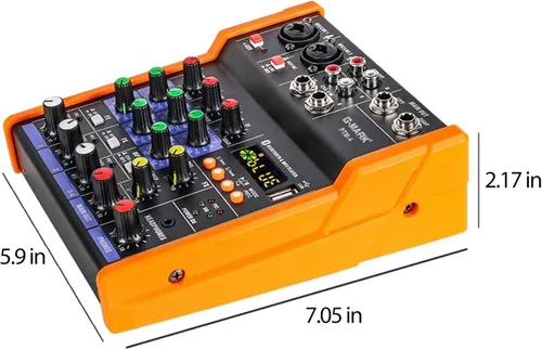 Miniatura 3 de G-MARK Mezclador Analógico de Audio 4 Canales Mezclador de Audio DJ Bluetooth Estudio Karaoke Para PC Rendimiento en Vivo KTV Efectos de Música