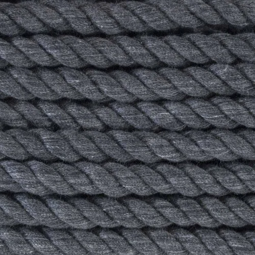 Miniatura 89 de Cuerda de algodón trenzado súper suave de 3 hebras (negro, 1 pulgada x 10 pies)