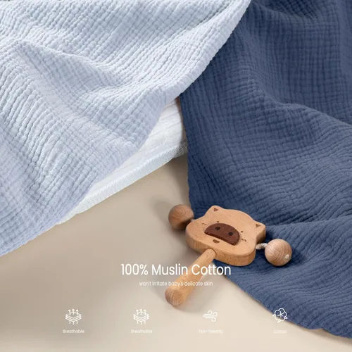 Miniatura 39 de lulumoon Sábanas de muselina para moisés para bebé: sábanas ajustables suaves para moisés de cabecera para niños y niñas Oliva y Crema