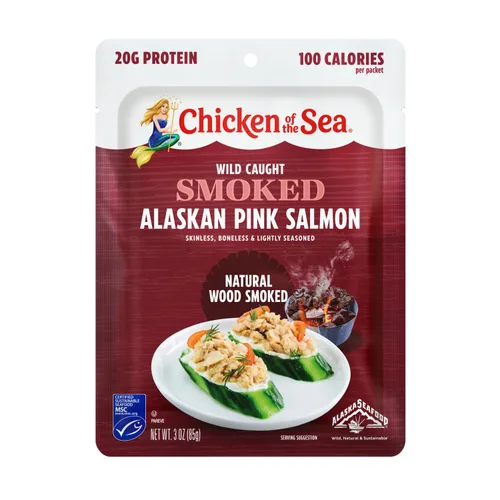 Miniatura 15 de Chicken of the Sea Salmón rosa de Alaska, paquetes de 2.5 oz. (Caja de 12), salmón capturado en la naturaleza, condimento para bagel de todo tipo