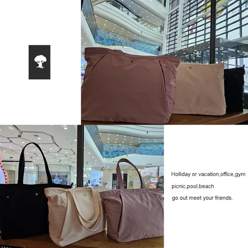 Miniatura 8 de ESVAN Bolsa de yoga para mujer, bolsas de hombro con cordón para oficina, entrenamiento, viajes, transporte, pilates, gimnasio y playa Púrpura