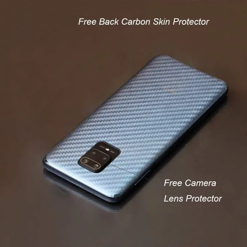 Miniatura 7 de Ibywind Protector de pantalla para Redmi Note 9, con 2 piezas de vidrio templado, 1 protector de lente de cámara, 1 película de fibra de carbono