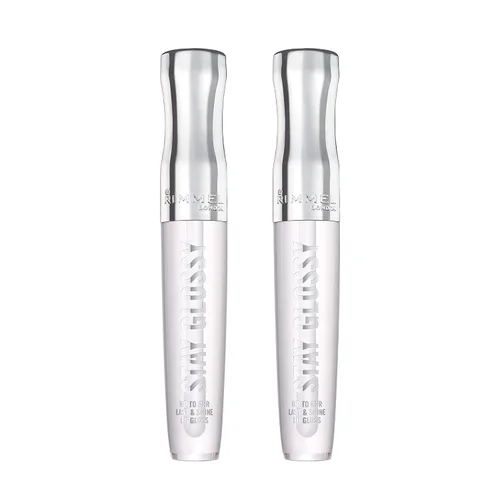Miniatura 44 de Rimmel Stay Glossy Brillo de labios - Fórmula ligera y no pegajosa para color y brillo de labios - 130 Blushing Belgraves,.18oz Belgraves sonrojados