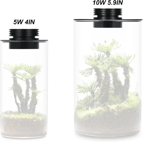 Miniatura 4 de AREPK Lámpara de cultivo de plantas de terrario de vidrio, para jarrones de hasta 4 pulgadas de diámetro, luz con temporizador de encendido/apagado