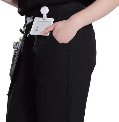 Miniatura 3 de Uniforms World Avant - Pantalones deportivos ajustados para mujer, cintura de yoga, 5 bolsillos, antiarrugas