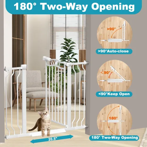 Miniatura 3 de Puerta de bebé extra ancha para puertas de 53.1 a 62.6 pulgadas, puertas para perros montadas a presión con puerta, barrera de seguridad infantil