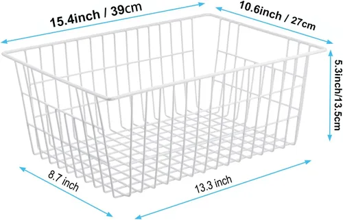 Miniatura 2 de iPEGTOP Cestas de almacenamiento de alambre para congelador, juego de 4 cubos grandes de 15.4 pulgadas organizadores de almacenamiento de granja
