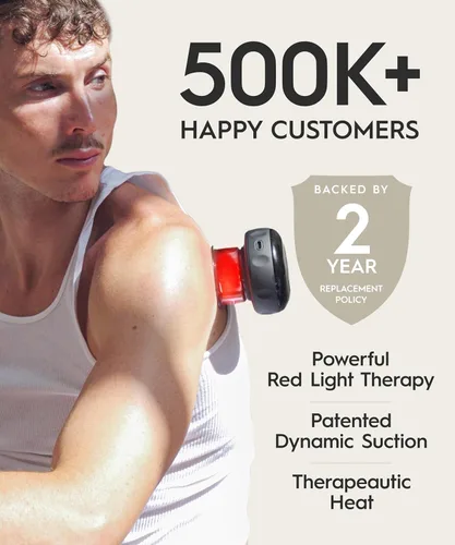 Miniatura 3 de REVO El Original - Masajeador inteligente 4 en 1 de terapia de ventosas, terapia de luz roja para alivio del dolor específico, nudos, dolores, dolor
