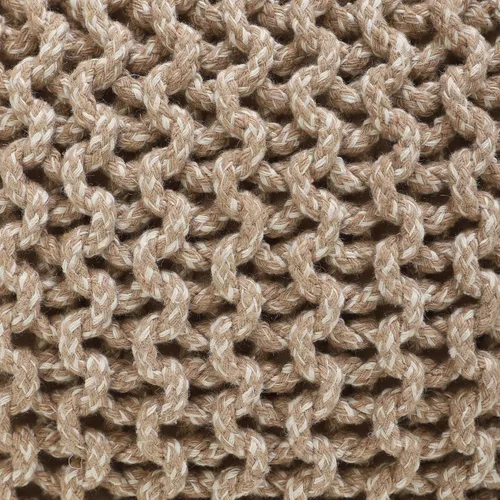 Miniatura 6 de REDEARTH Puf Otomano Redondo - Tejido a Mano con Cable Estilo Boho, Decoración del Hogar, Puf Circular, Reposapiés para Sala de Estar - Guardería