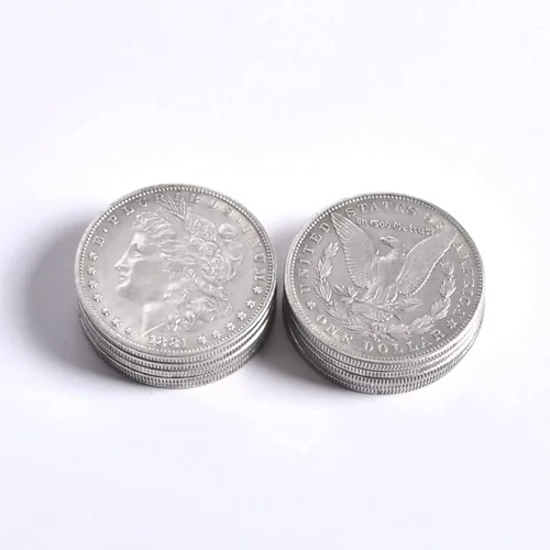 Miniatura 2 de blue-ther Monedas mágicas de metal, moneda de dólar de Morgan de acero, truco de magia (1.5 in de diámetro), accesorios mágicos de copia