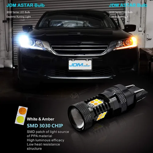 Miniatura 5 de Conjunto de chips extremadamente brillantes 3030 blanco/amarillo 3157 3155 3457 4157 bombillas LED con proyector para luces de giro delanteras/DRL