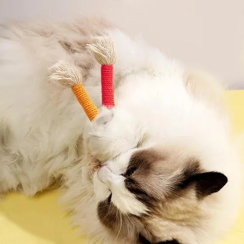 Miniatura 7 de 5 piezas de juguetes masticables para gatos, 5.9 pulgadas, juguetes de hierba gatera para gatos, limpieza de dientes, juguetes para gatos