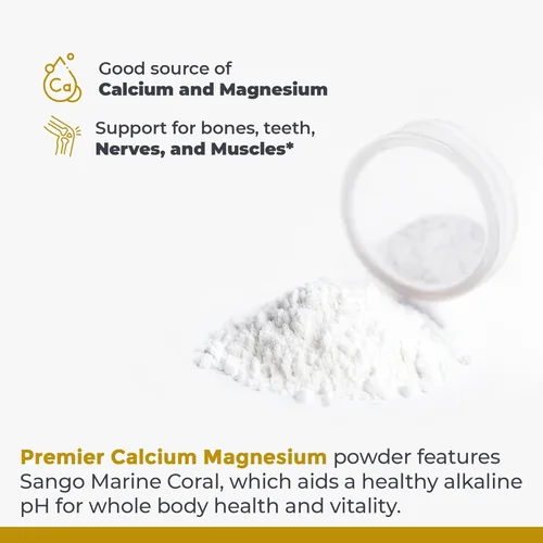 Miniatura 3 de Premier Research Labs Polvo de calcio y magnesio – Polvo de calcio de coral natural para la salud ósea, mezcla con agua para equilibrio de pH