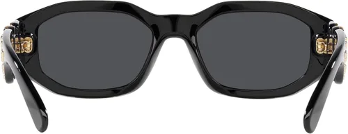 Miniatura 4 de Versace Gafas de sol para hombre, montura negra, lentes gris oscuro, 2.087in