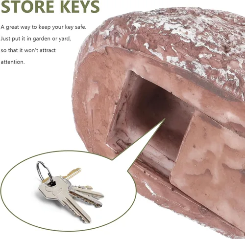 Miniatura 3 de Simulated Stone Key Hider Box Outdoor Garden Fake Rock Secure Extra Key Storage Safe for House Patio Hidden