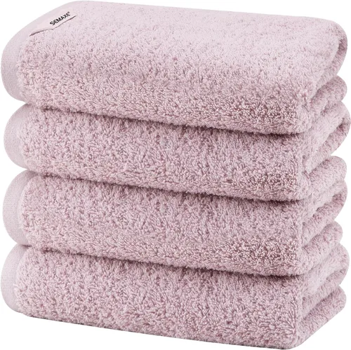 Miniatura 23 de SEMAXE Paquete de 12 toallas de mano para baño, toallas 100% algodón con bucles para colgar, suaves y altamente absorbentes, juego de toallas