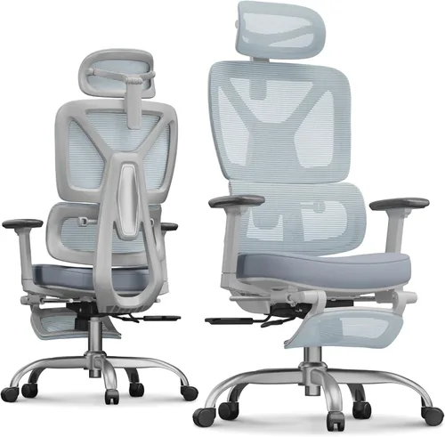 Miniatura 20 de FLEXISPOT ErgoX Premium - Silla de Oficina Ergonómica Premium con Reposapiés - Reposabrazos 3D Ajustables, Soporte Lumbar Dinámico, Función de Crema