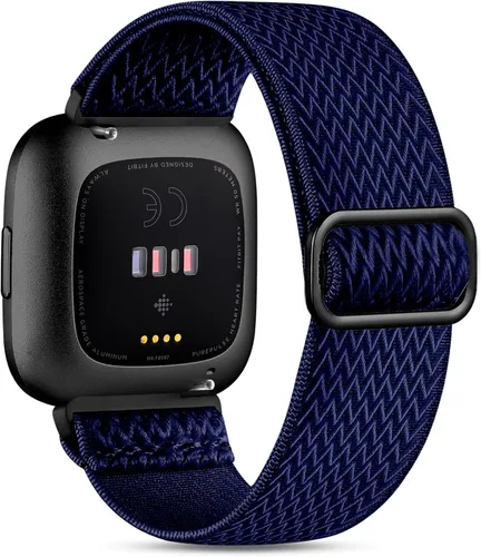 Miniatura 12 de Correa elástica compatible con correas de reloj Fitbit Versa, correa deportiva de nailon suave y transpirable de repuesto para mujeres y hombres