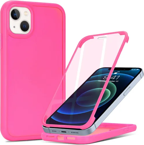 Funda para iPhone 13 mini con protector de pantalla integrado y protección de cuerpo completo, para Apple iPhone 13 Mini, fundas para hombres, Rojo