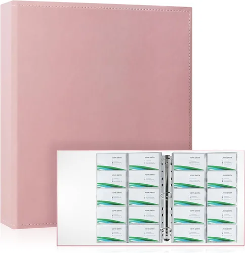 Miniatura 10 de BYSTER Paquete de 30 hojas de fundas para tarjetas de presentación con 600 bolsillos, páginas ultra transparentes para carpeta de 2/3/4 anillos