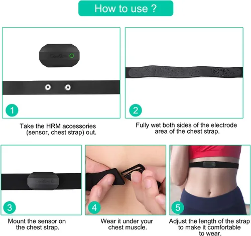 Miniatura 5 de COOSPO Bluetooth Heart Rate Monitor Chest Strap H808S, ANT+ BLE HR Monitor Chest, HRM IP67 Waterproof, 300H