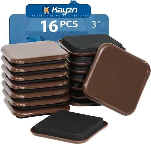 Deslizadores cuadrados para muebles, 16 piezas de 3 pulgadas, kits de mudanza de muebles deslizantes para mover muebles pesados, deslizadores