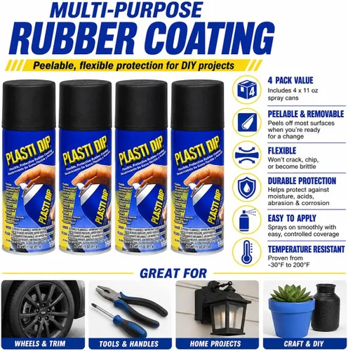 Miniatura 2 de PLASTI DIP - Aerosol de revestimiento de goma multiusos, color negro, 11 onzas