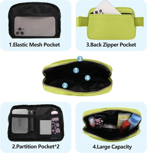 Miniatura 96 de Riñonera cruzada para mujeres y hombres, bolsa para cinturón para senderismo con correa ajustable, riñonera para correr, entrenamiento, deportes