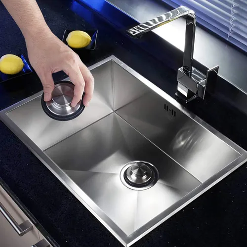 Miniatura 6 de CORNERJOY Tapón para fregadero de cocina de acero inoxidable, borde ancho grande de 3.38 pulgadas de diámetro, tapón de eliminación de basura