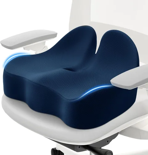 Miniatura 11 de Cushzone Cojín de asiento, cojines de espuma viscoelástica para silla de oficina, diseño curvado ergonómico para ciática, coxis, soporte de asiento