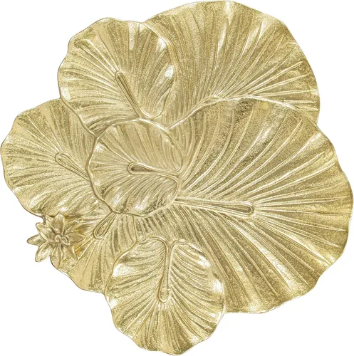 Miniatura 7 de Zuo Mesa auxiliar Lotus dorada, mesa auxiliar dorada, estilo glamuroso, soporta hasta 35 libras, hierro, sala de estar en interiores, 16.7 pulgadas