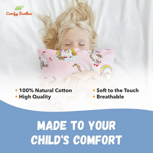 Miniatura 4 de Funda de almohada para niños pequeños 13 x 18 algodón unicornio almohadas para niñas, fundas de almohada pequeñas para almohadas de viaje, funda