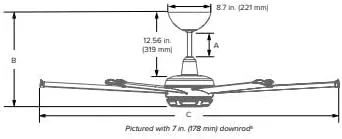 Miniatura 3 de Big Ass Fans Ventilador de techo inteligente es6 - Uso interior y exterior cubierto - Diseño ligero - Acabado contemporáneo con soporte de varilla