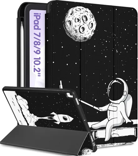Miniatura 15 de Uppuppy para iPad 9ª/8ª/7ª Generación Funda de 10.2 Pulgadas para Niñas Lindas Mujeres Folio Smart Cover con Soporte para Lápices Diseño de Labios