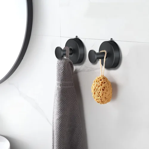 Miniatura 2 de DGYB Ganchos de ventosa para ducha, juego de 2 ganchos extraíbles de acero inoxidable para toallas de baño, ventana de vidrio, puerta, pared y Set