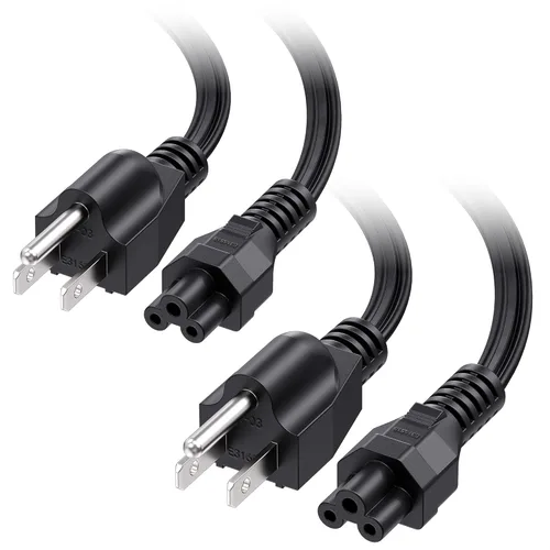 Cable Matters Paquete de 2 cables de alimentación de 3 clavijas, 3 pies, 13A / 16 AWG, cable de alimentación de repuesto para laptop compatible con