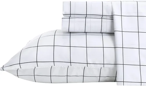 Miniatura 24 de Juego de sábanas de cama de 4 piezas - Tamaño completo - Juego de sábanas de cama de microfibra suave y duradera, bolsillo profundo, resistente a