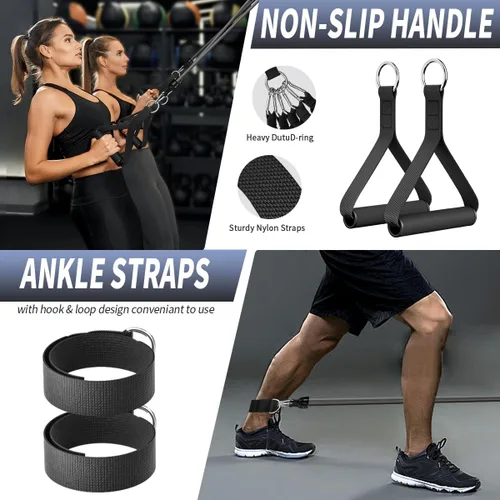 Miniatura 2 de WHATAFIT Bandas de resistencia, bandas de ejercicio, bandas de resistencia para entrenamiento, bandas de entrenamiento con asas para hombres