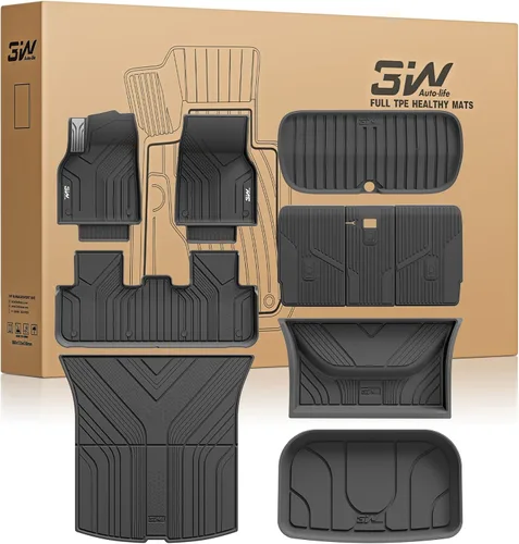 Miniatura 33 de 3W – Tapetes y revestimiento para maletero compatibles con Tesla Model S 2021-2026, tapetes TPE para todo tipo de clima con ajuste personalizado