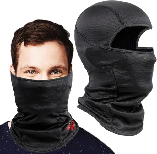 Badass Moto Pasamontañas de motocicleta para hombre, máscara de esquí negra para hombres, máscara de motocicleta, polaina de cuello, máscara de cara