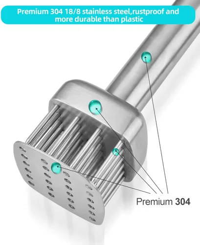 Miniatura 3 de Aliglow Ablandador de carne de acero inoxidable 304, martillo de carne, herramienta para ablandar y golpear filete, carne de cerdo, pollo, barbacoa