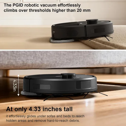 Miniatura 8 de Robot aspirador con vaciado automático, robot aspirador y trapeador, trapeador de bordes FlexiArm, succión de 5000 Pa, sistema dual cero enredos