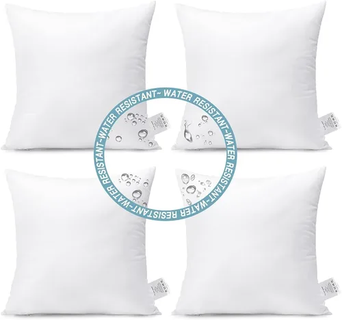 Artscope Juego de 6 rellenos de almohada para exteriores de 18 x 18 pulgadas, forma cuadrada, resistentes al agua, hipoalergénicas, suaves y