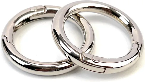 Miniatura 7 de 10 piezas de clips de mosquetón redondos con resorte, anillos en O, cierres de gatillo, hebillas de presión para llavero, costura, fabricación