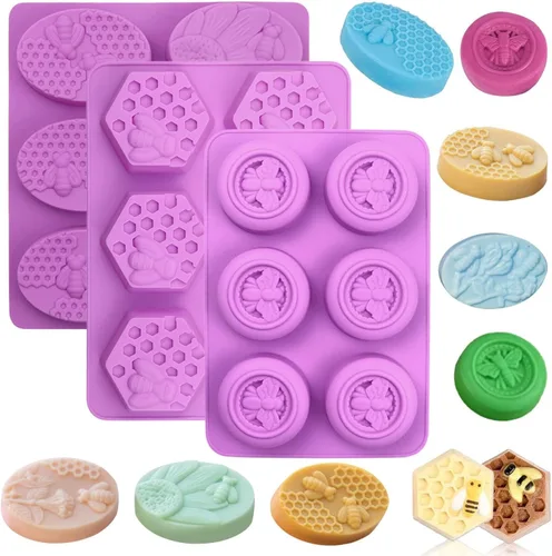 Miniatura 11 de Moldes de silicona para jabón, diferentes moldes de jabón con diferentes formas, perfectos para hacer jabón, moldes de pastel de chocolate caseros