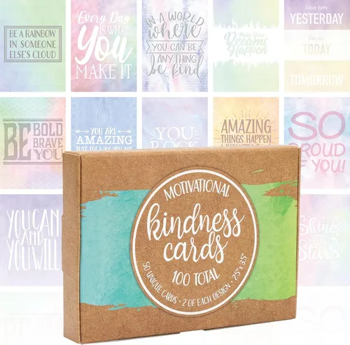 Miniatura 6 de Global Printed Products Tarjetas motivacionales: 100 tarjetas inspiradoras, bondades, motivacionales y con citas. Tamaño de la tarjeta de Pizarra